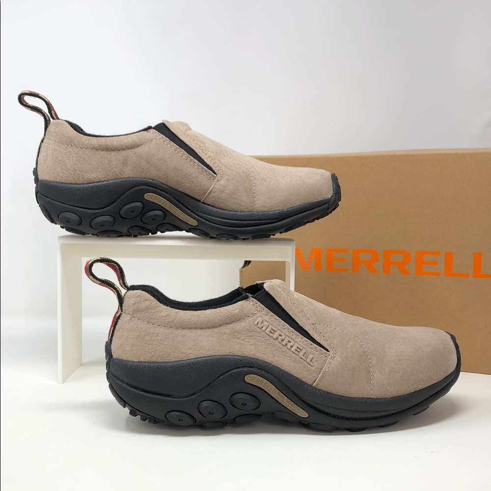 Merrell Jungle Moc Classic Taupe Men’s Suede Slip On Hiking Loafers - Size 7